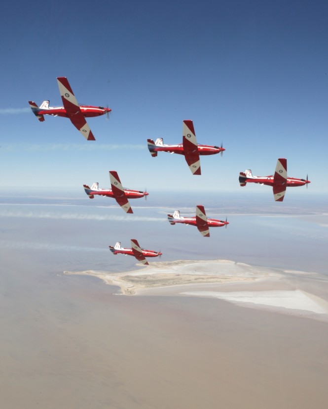 Performing daily the RAAF Roulettes will demonstrate the pilot's immense skills as they fly in formation Performing daily the RAAF Roulettes will demonstrate the pilot's immense skills as they fly in formation