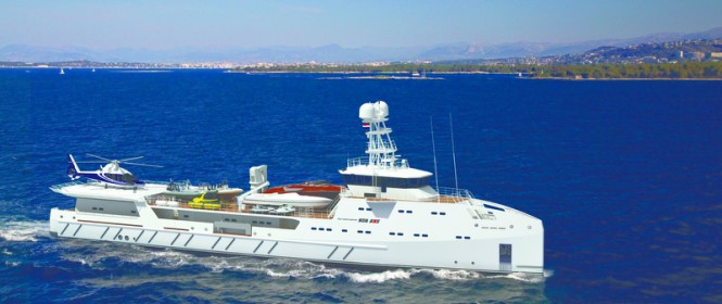 67m Amels SEA AXE 6711 superyacht support vessel GARÇON to be on display at Monaco Yacht Show