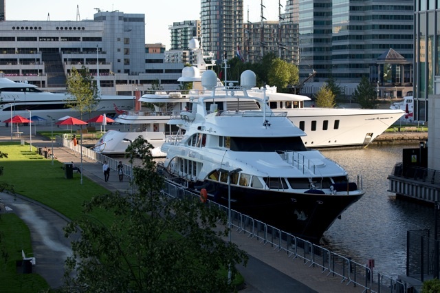 London welcomes 10 spectacular superyachts for the start of the 2012 Olympics