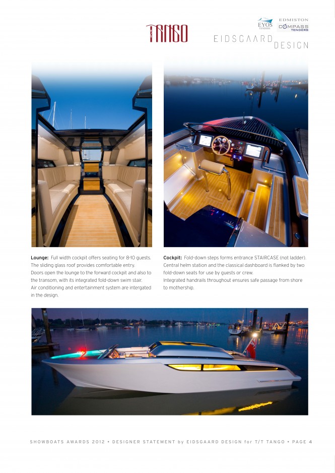 The ShowBoats Design Awards Winner - 9m Limousine yacht tender The ShowBoats Design Awards Winner - 9m Limousine yacht tender