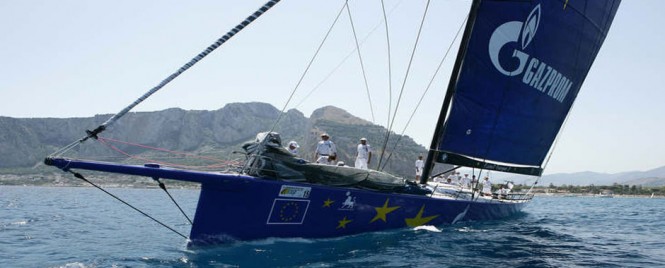 Superyacht Esimit Europa 2 competes in the 2012 Palermo – Monte Carlo regatta