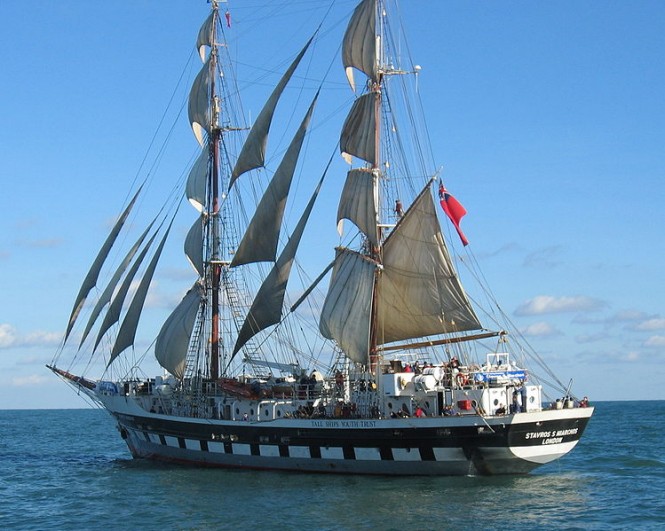 Classic sailing yacht Stavros S Niarchos on display at the upcoming PSP Southampton Boat Show