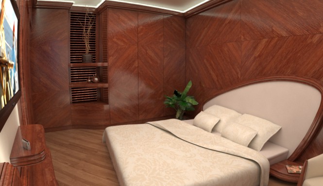 Luxurious staterooms aboard Orsos Island superyacht Luxurious staterooms aboard Orsos Island superyacht
