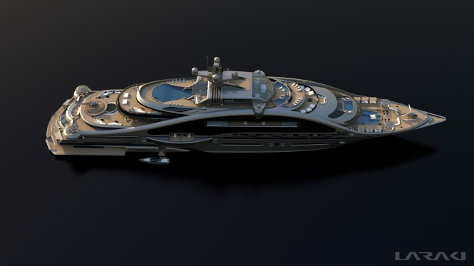 Luxury motor yacht Prelude - view from above