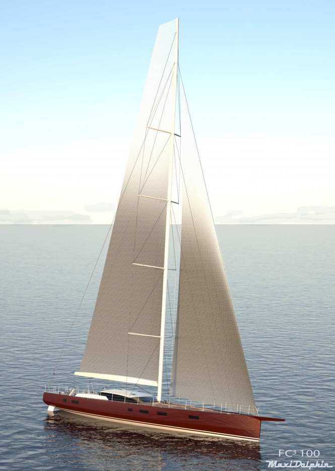 Maxi Dolphin reveals the interiors of the new sailing yacht FC100