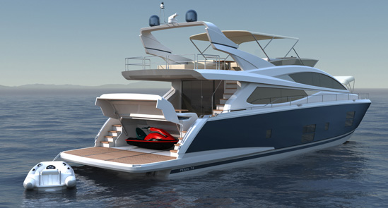 Pearl 75 yacht - rear view Pearl 75 yacht - rear view