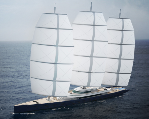Luxury yacht concepts by Ken Freivokh and Dykstra based on the 88m Perini Navi charter yacht MALTESE FALCON