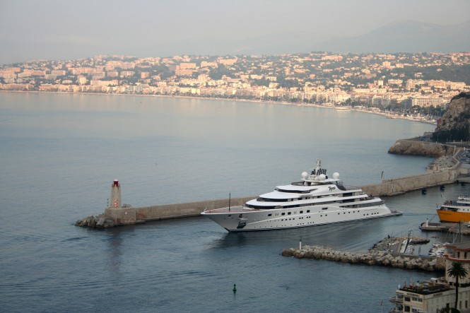 147m TOPAZ Yacht photographed on the French Riviera