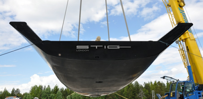 Hall Spars fitted Baltic 72 sailing yacht STIG on display at Monaco Yacht Show