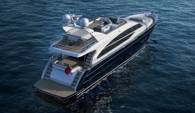 Luxury yacht Princess 82 - view from above Luxury yacht Princess 82 - view from above