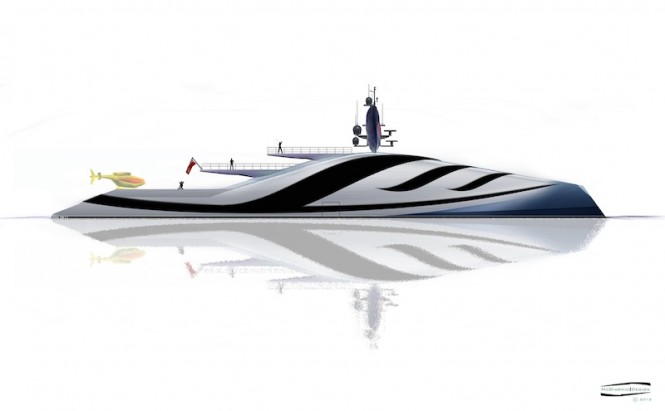 Alex McDiarmid’s latest design project – 100m Mega Yacht Penna
