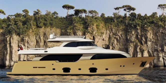 Custom Line in Cannes with superyachts Navetta 26 Crescendo, Navetta 33 Crescendo and Custom Line 100′ on display