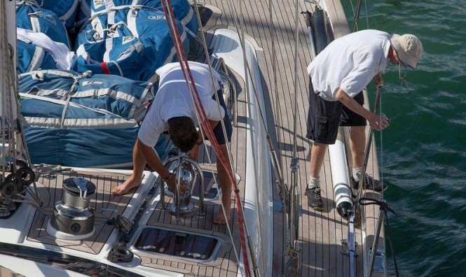 Preparations for today's start in Oyster Palma Regatta Preparations for today's start in Oyster Palma Regatta
