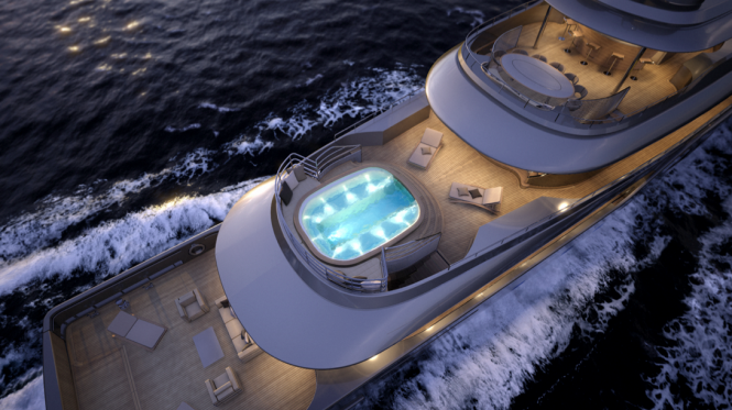 View from above at the Mondo 45 Yacht View from above at the Mondo 45 Yacht