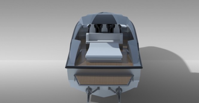 1300 S Hornet yacht tender - rear view