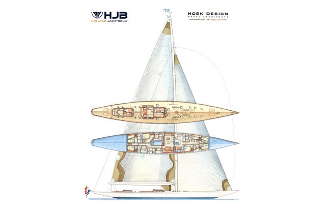 The latest addition to the J-class revival – the 43m Holland Jachtbouw sailing yacht J8 designed by Hoek