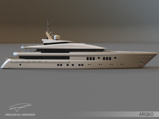 The latest 60m motor yacht ARQ60 concept by Arquinaval