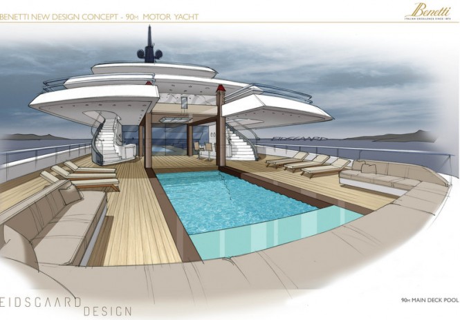90m Eidsgaard Design megayacht concept - Main Deck Pool 90m Eidsgaard Design megayacht concept - Main Deck Pool