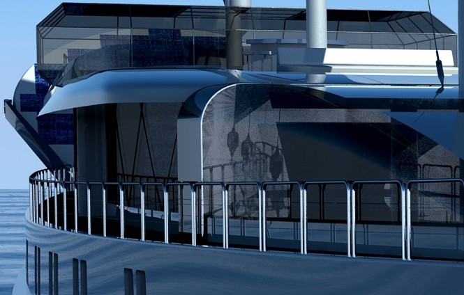 90m sailing yacht 'Sail Cruise Vessel' - superstructure detail 90m sailing yacht 'Sail Cruise Vessel' - superstructure detail