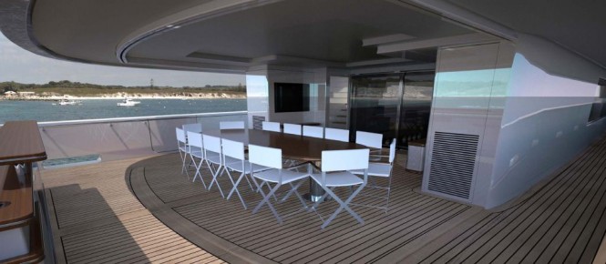 Al Fresco Dining on megayacht Smeralda Al Fresco Dining on megayacht Smeralda