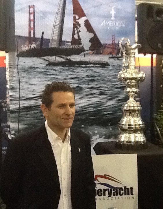 Yachting Pages team celebrate America’s Cup Trophy attending the 2012 FLIBS