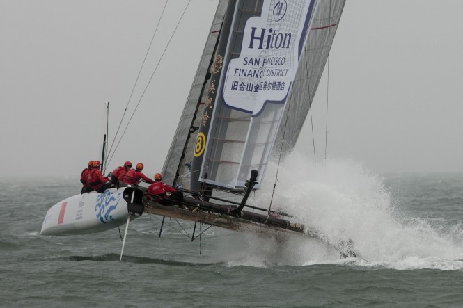 Second racing at the America’s Cup World Series San Francisco got underway today