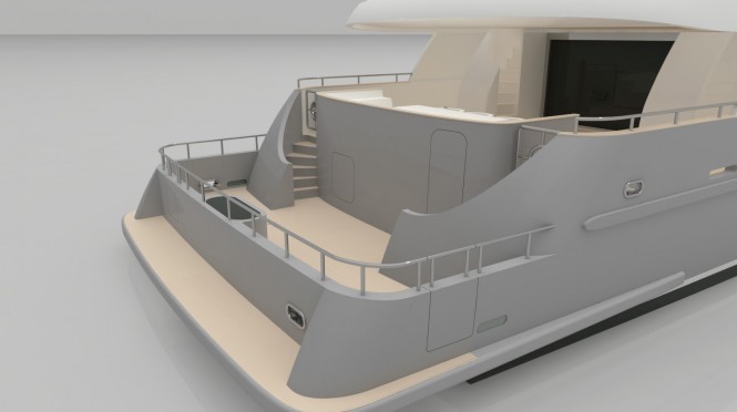 Horizon EP115 superyacht - rear view Horizon EP115 superyacht - rear view