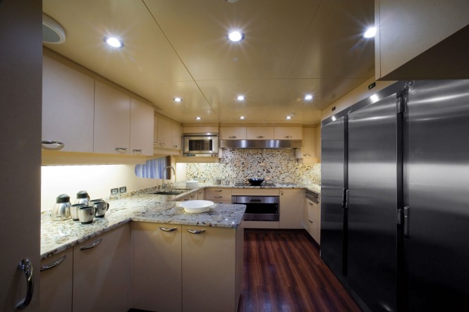 Luxury charter yacht Princess Iolanthe - Galley - image courtesy of Mondo Marine Luxury charter yacht Princess Iolanthe - Galley - image courtesy of Mondo Marine