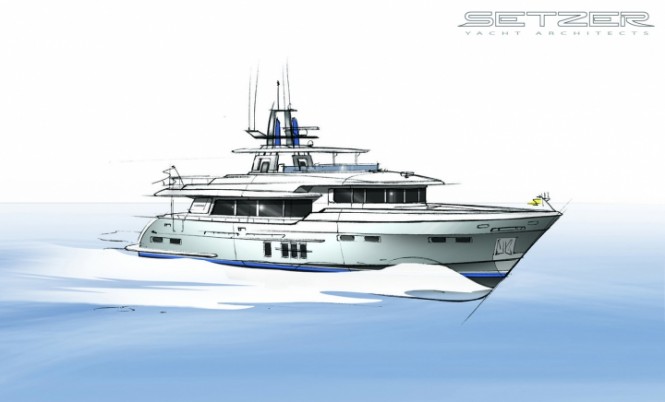 Setzer Yacht Architects designed 27m motor yacht LOGOS SD with delivery in Summer 2014