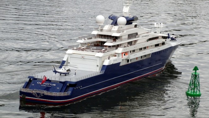 Scale model of the 126 m Lurssen superyacht OCTOPUS