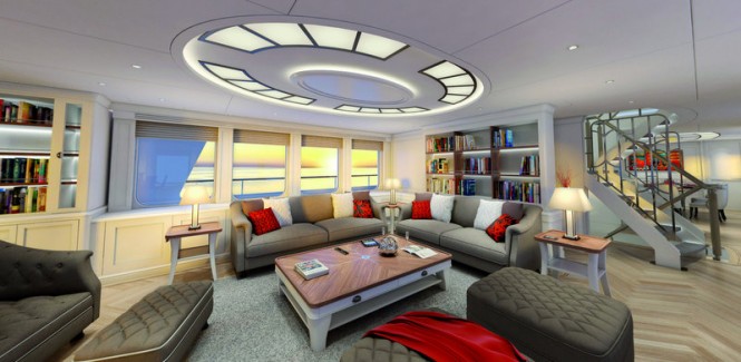 Superyacht RossoMare 115 - Saloon Superyacht RossoMare 115 - Saloon