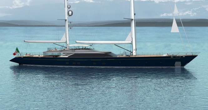 Third 60m sailing yacht Hull C.2232 by Ron Holland Design and Perini Navi announced