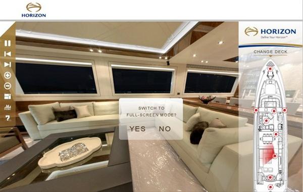 The new virtual tours for Horizon 105 superyacht and the E88 yacht Arabella II