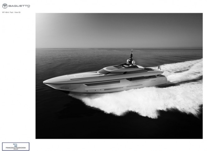 Francesco Paszkowski designed 46m Baglietto FAST planing yacht project presented at the 2012 FLIBS