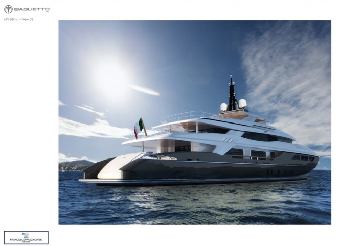 Francesco Paszkowski designed 58m Baglietto displacement yacht project presented at the 2012 FLIBS