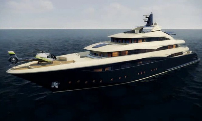 Studio Zuccon designed 74m motor yacht CRN 131 under construction at CRN Yachts