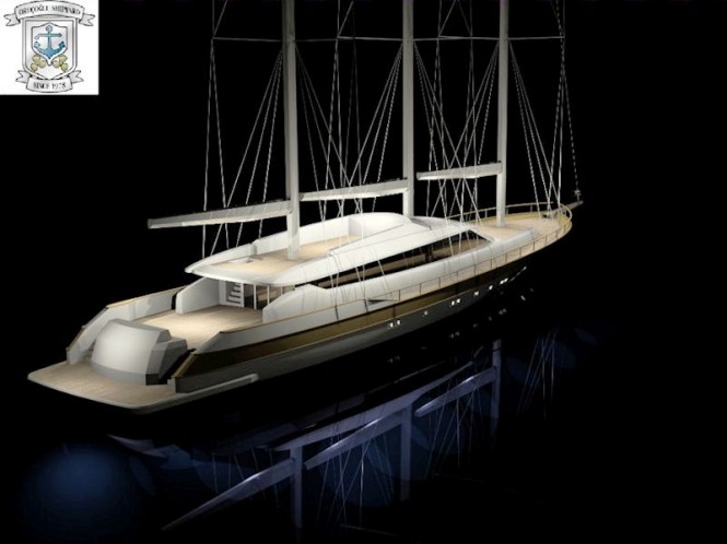 Orucoglu Shipyard working on the 40m sailing yacht MISS TOR 130 SCHOONER