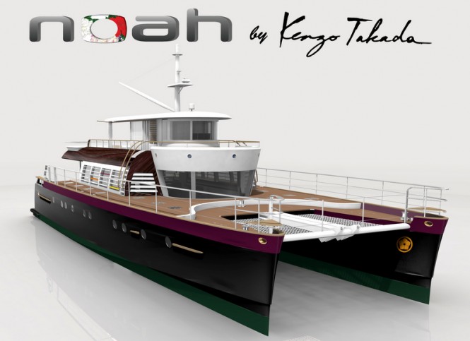 Alu Marine catamaran yacht NOAH 88′ concept designed by Kenzo Takada nominated for IY&A Award 2013