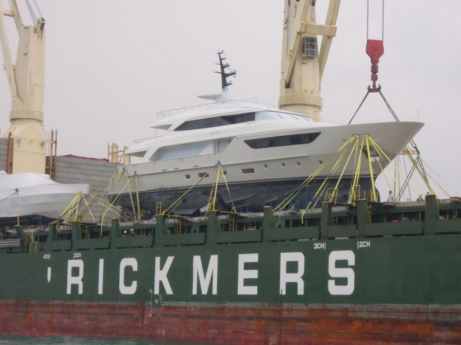 Lady Cecilia yacht on board a special cargo ship Lady Cecilia yacht on board a special cargo ship