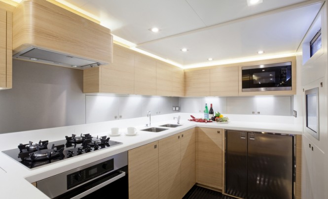Luxury yacht Hamilton - Galley Photo by Justin Ratcliffe