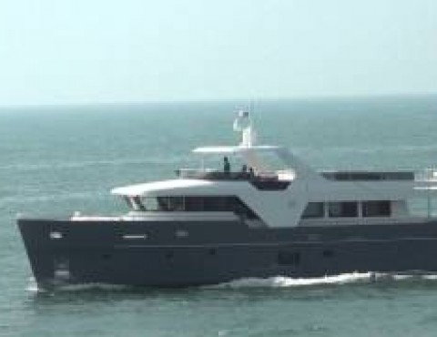 Sea trials for the newly launched motor yacht ecHo 85 by Monte Fino and Humphreys Yacht Design
