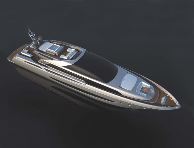 Riva 122' superyacht Mythos - view from above Riva 122' superyacht Mythos - view from above