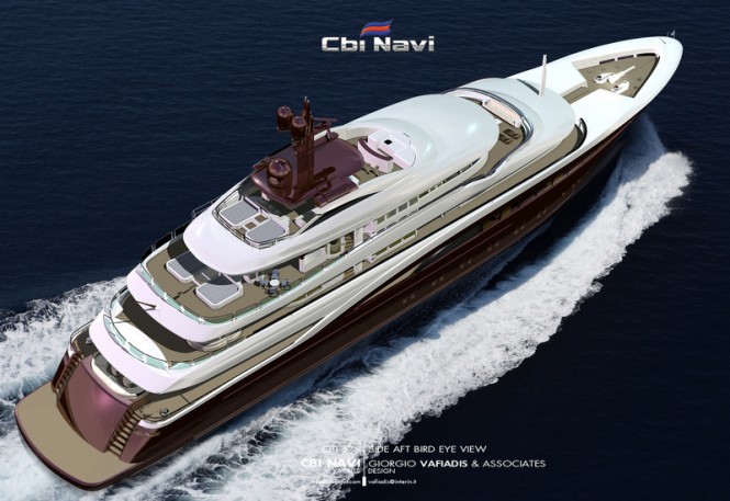 Superyacht Cbi 675 concept - view from above Superyacht Cbi 675 concept - view from above