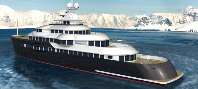 Superyacht Narwhal concept - aft view Superyacht Narwhal concept - aft view