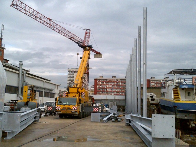 Shed to house the new 65m Columbus Custom Classic yacht Hull # C04 completed