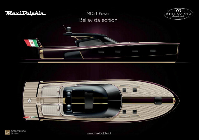 Special edition of the Maxi Dolphin’s MD51 Power: BELLAVISTA yacht tender