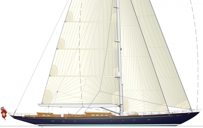 Hoek and Rhoades Young designed 48 m Royal Huisman classic sailing yacht RHS 393 in build