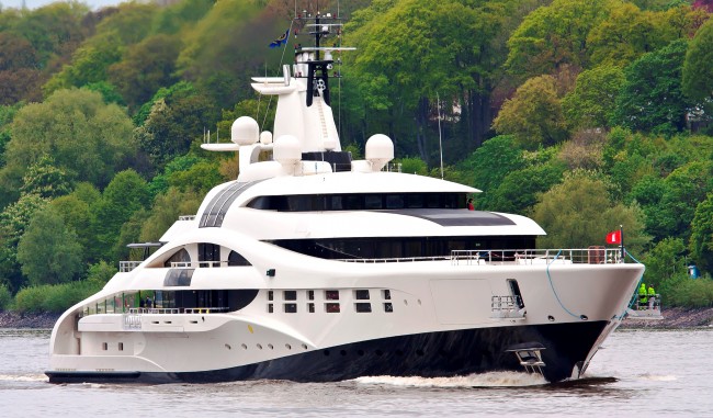 Michael Leach designed 96m Blohm & Voss megayacht PALLADIUM nominated for IY&A Awards 2013