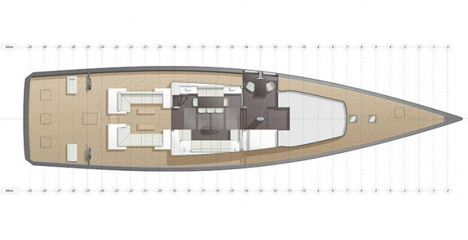 CNB sailing yacht Evoe 100 concept with interior design by Rhoades Young