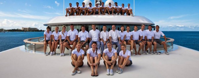 Crew of the 96 m luxury yacht VAVA II raising money for YachtAid Global (YAG)